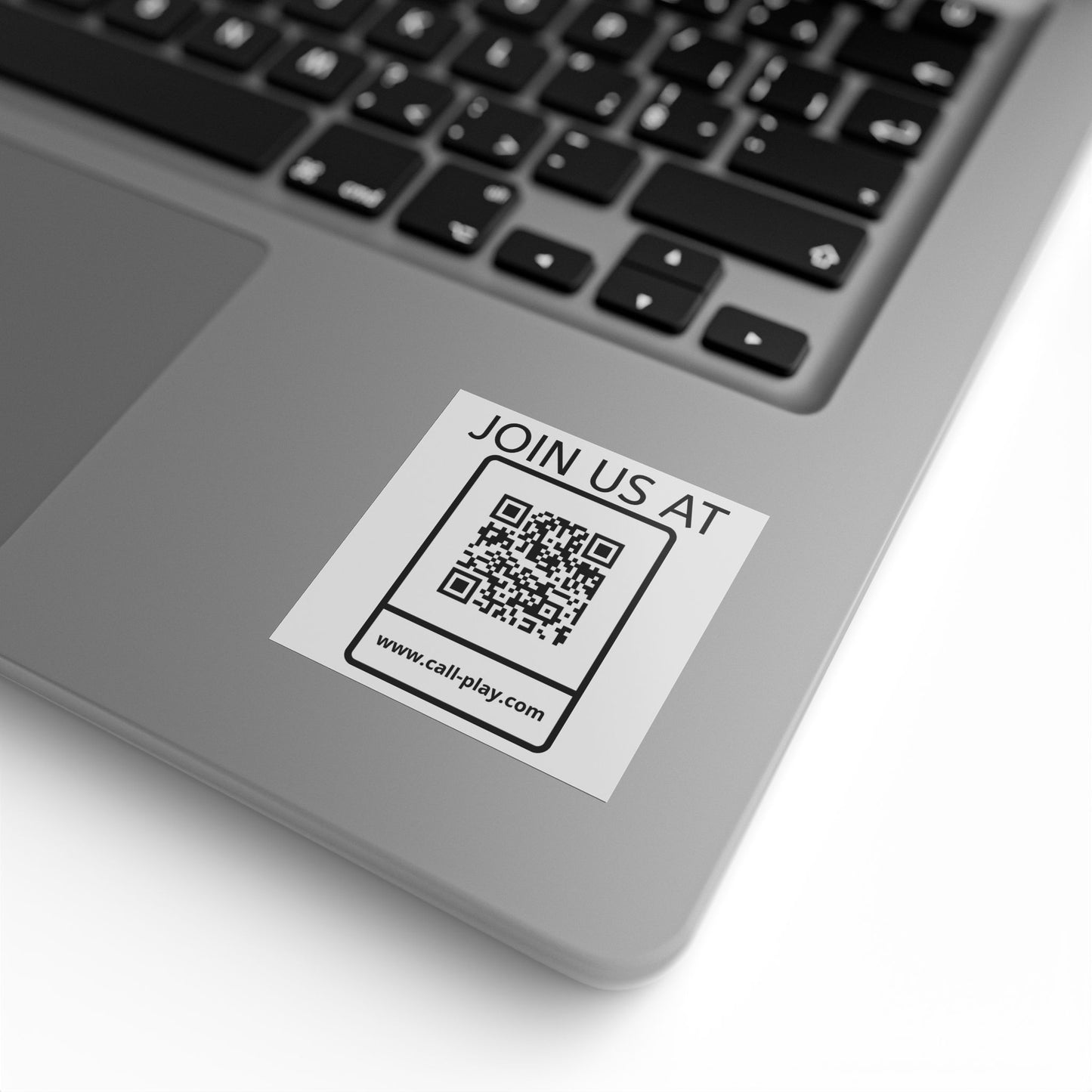 Square Sticker Rolls — “JOIN US AT” QR Code Promo Labels