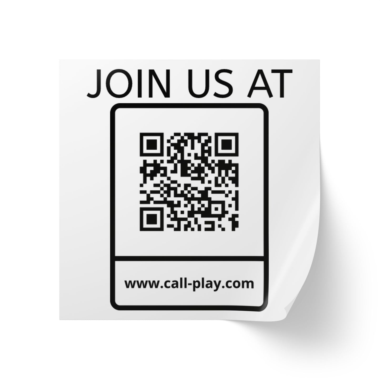 Square Sticker Rolls — “JOIN US AT” QR Code Promo Labels